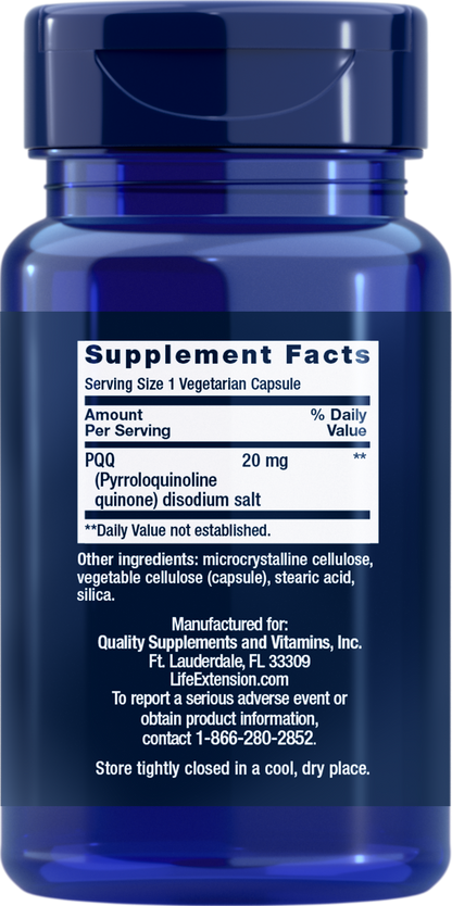 PQQ Pyrroloquinoline Quinone 20 mg