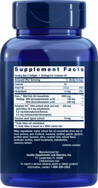 Super Omega-3 EPA/DHA Fish Oil, Sesame Lignans & Olive Extract